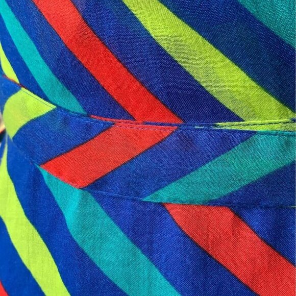 Urban Outfitters Cooperative Rainbow Striped Wrap Short Summer Dress Kidcore - Picture 3 of 8